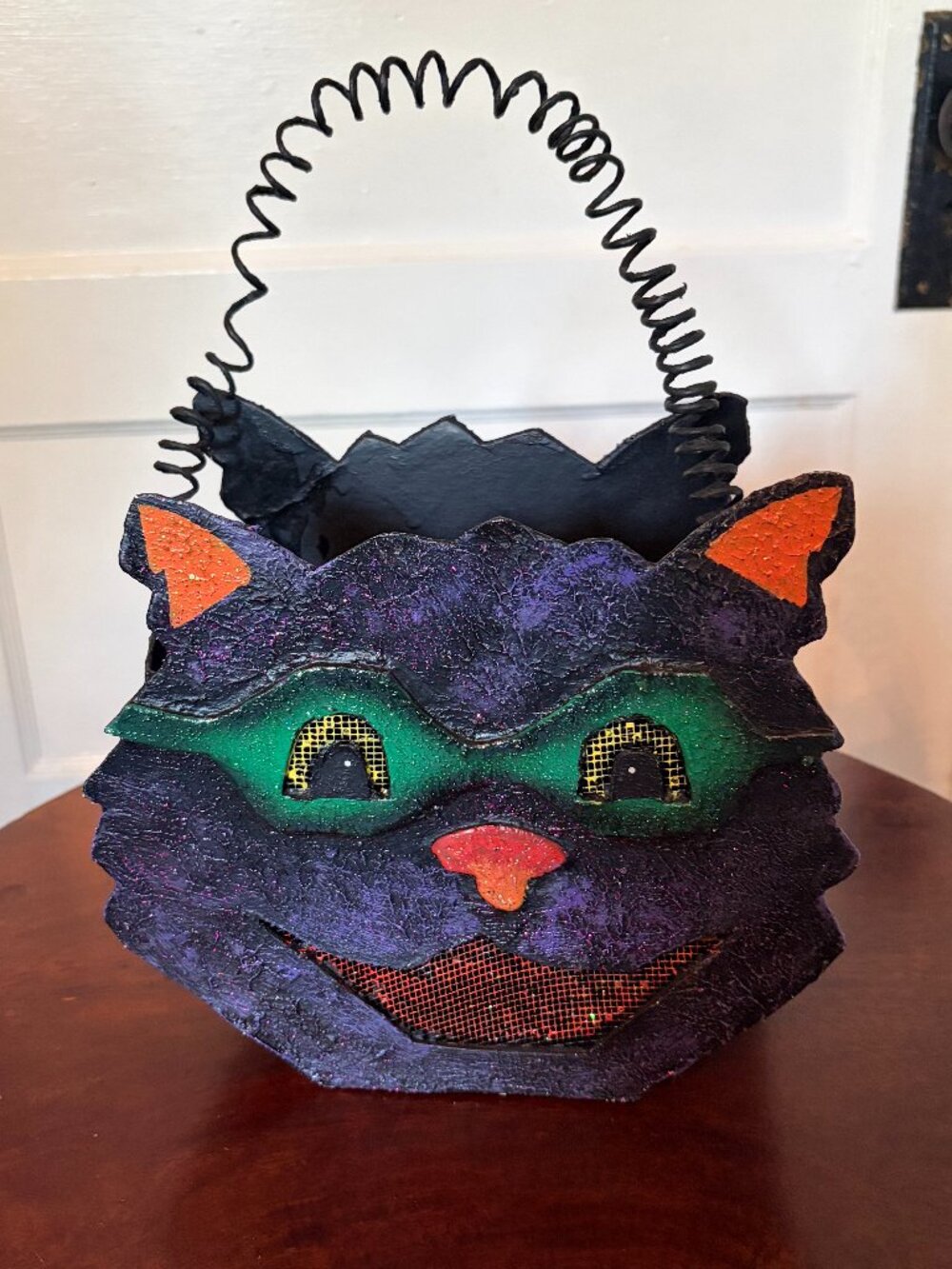 Vintage Purple Cat Halloween Bag
